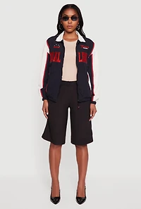 Color Blocked Goal Line Graphic Windbreaker Jacket
