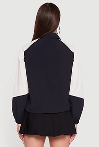 Color Blocked The Big Apple Graphic Windbreaker Jacket