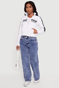 Nylon Not Now Graphic Mock Neck Windbreaker