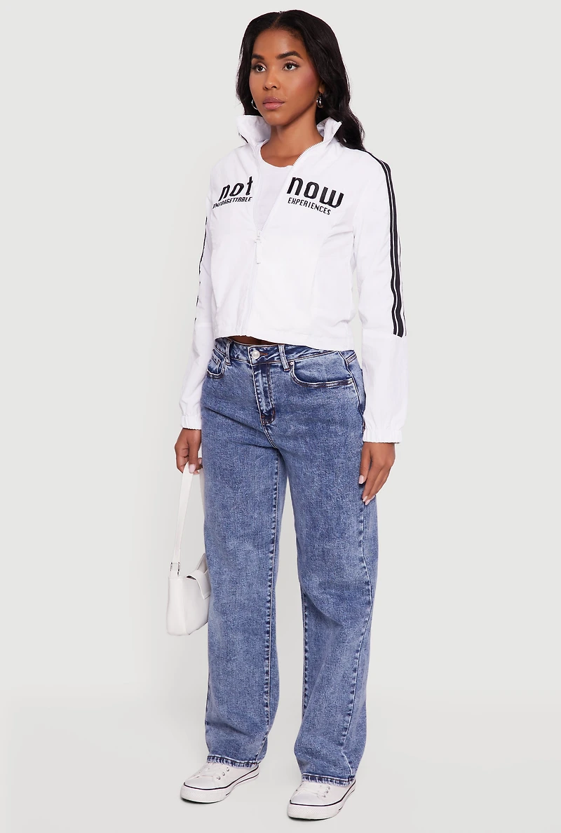 Nylon Not Now Graphic Mock Neck Windbreaker