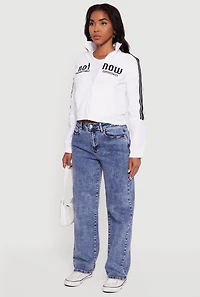 Nylon Not Now Graphic Mock Neck Windbreaker