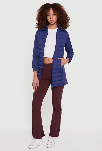 Hooded Zip Front Puffer Jacket