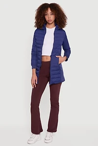 Hooded Zip Front Puffer Jacket