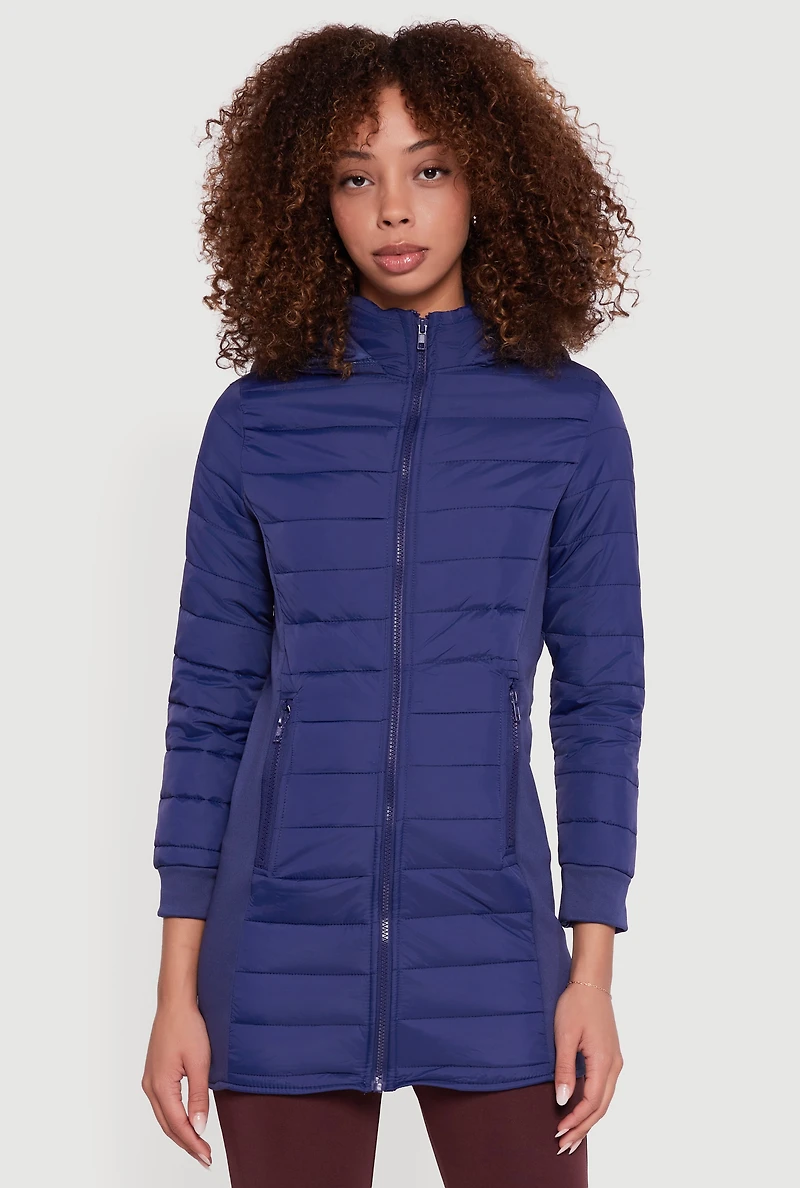 Hooded Zip Front Puffer Jacket