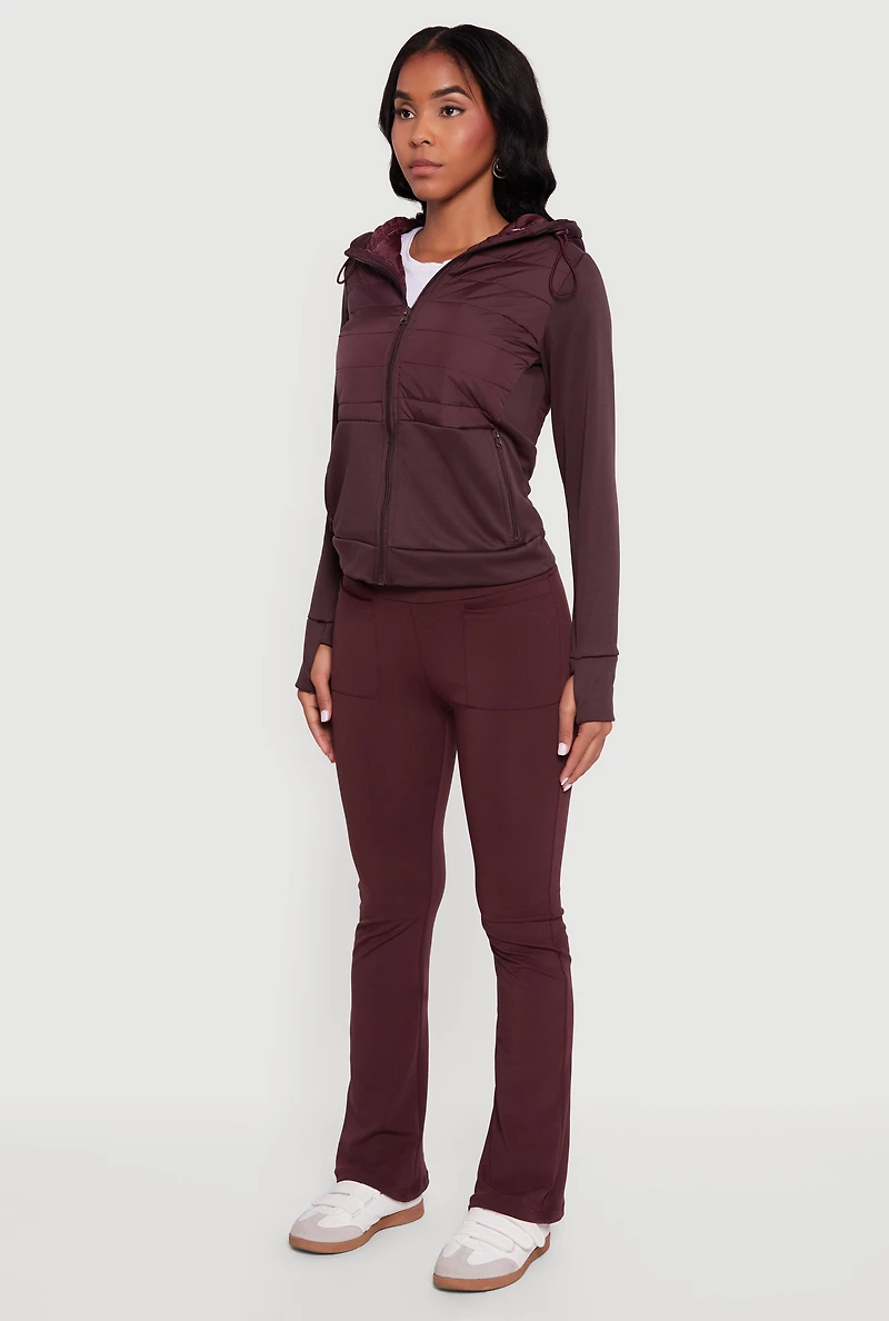 Lightweight Hooded Zip Front Puffer Jacket