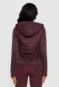 Lightweight Hooded Zip Front Puffer Jacket