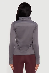 Lightweight Zip Front Puffer Jacket with Thumb Holes