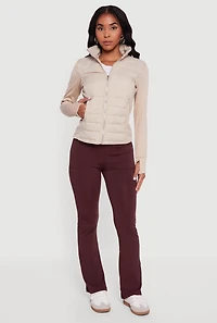 Lightweight Zip Front Puffer Jacket with Thumb Holes