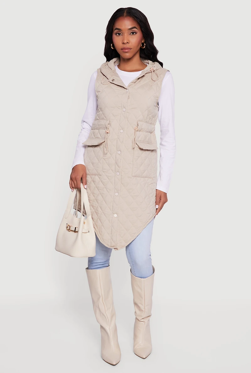Button Front Hooded Anorak Vest