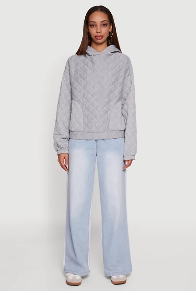 Quilted Pullover Hoodie