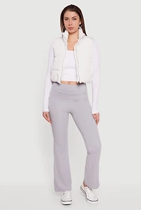 Cropped Mock Neck Puffer Vest