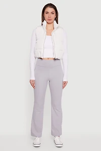 Cropped Mock Neck Puffer Vest