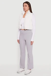 Cropped Mock Neck Puffer Vest