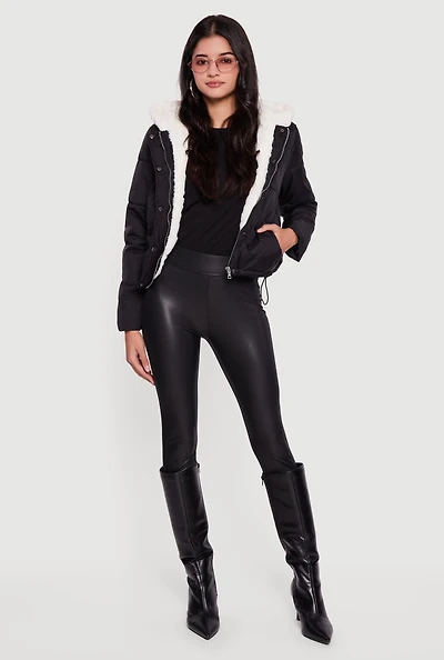 Faux Fur Lined Hooded Puffer Jacket