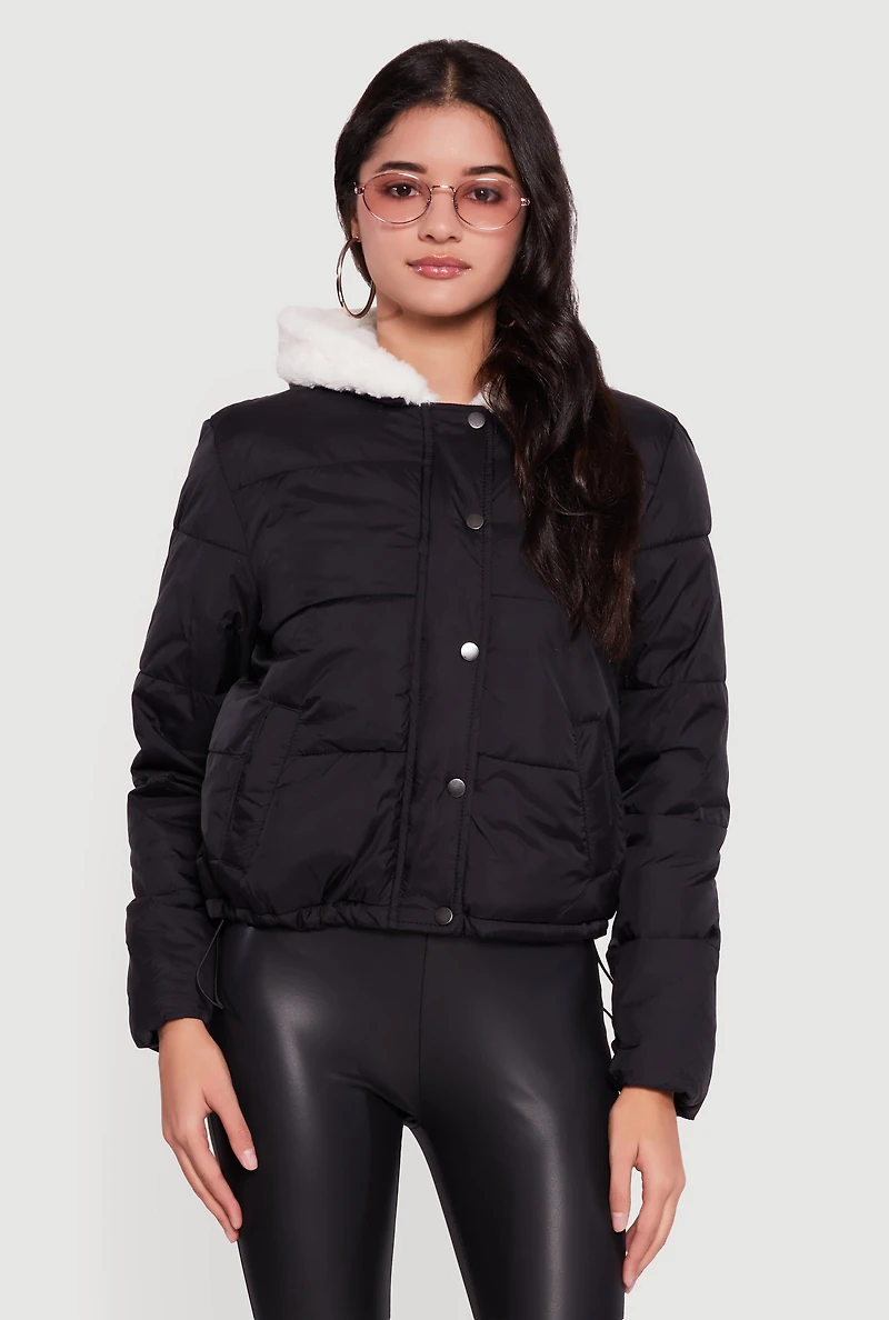 Faux Fur Lined Hooded Puffer Jacket