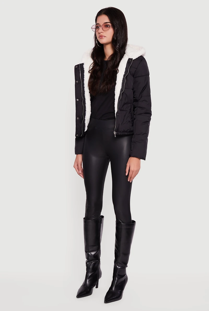Faux Fur Lined Hooded Puffer Jacket