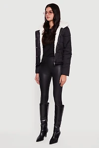 Faux Fur Lined Hooded Puffer Jacket