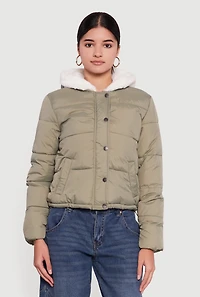 Faux Fur Lined Hooded Puffer Jacket