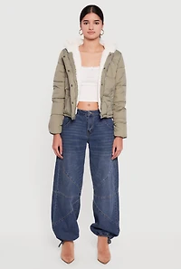 Faux Fur Lined Hooded Puffer Jacket