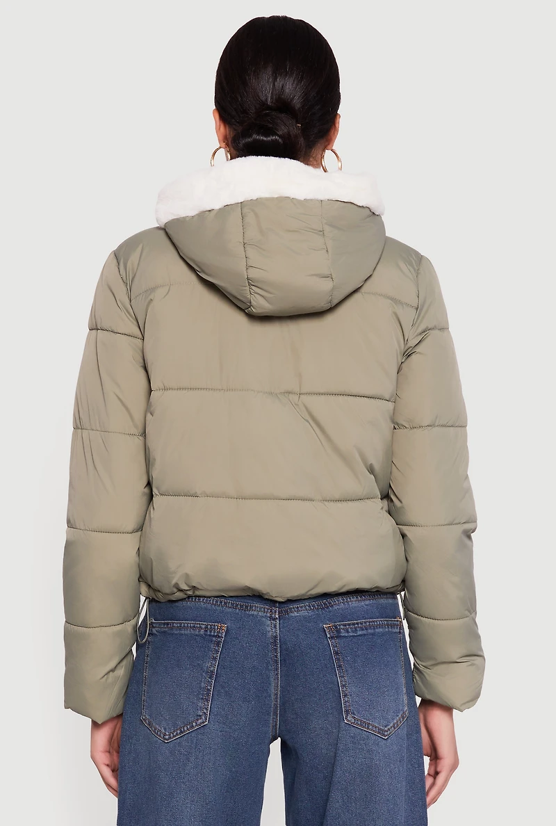 Faux Fur Lined Hooded Puffer Jacket