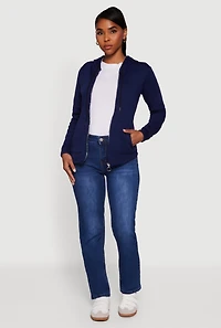 Womens Zip Front Hooded Sherpa Lined Sweatshirt, Blue, Size XL