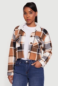 Cozy Sherpa Lined Plaid Shacket