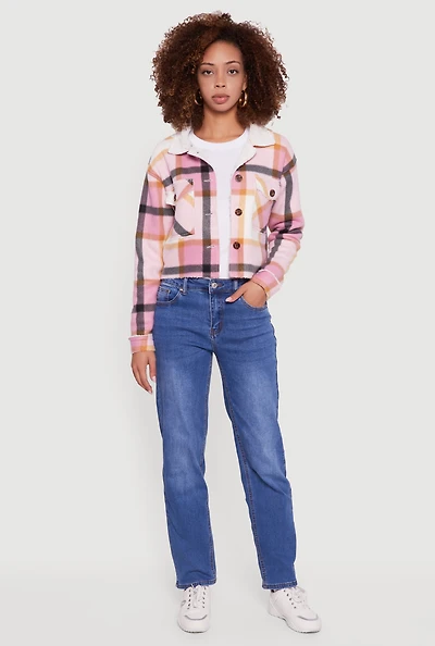 Cozy Sherpa Lined Plaid Shacket