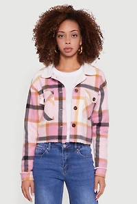 Cozy Sherpa Lined Plaid Shacket