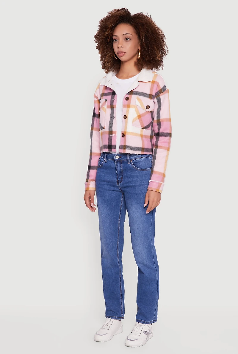 Cozy Sherpa Lined Plaid Shacket