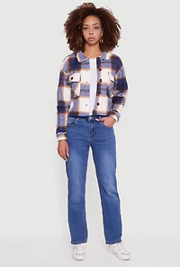 Collared Sherpa Lined Plaid Shacket