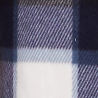 Plaid Sherpa Lined Fleece Collared Open Front Long Jacket