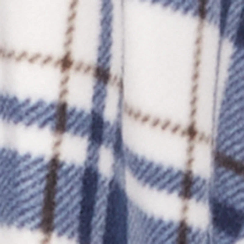 Plaid Color Block Sherpa Button Front Shacket