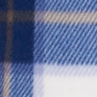 Plaid Patterned Hooded Open Front Sherpa Jacket