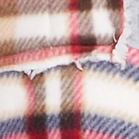 Plaid Zip Front Cropped Hooded Sherpa Shacket