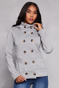 Fleece Double Breasted Peacoat