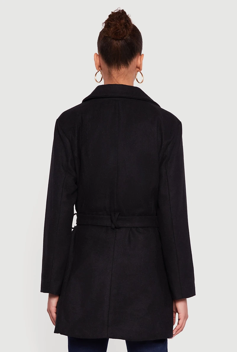 Wool Collared Wrap Coat