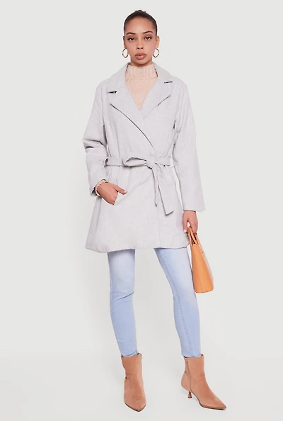 Wool Collared Wrap Coat