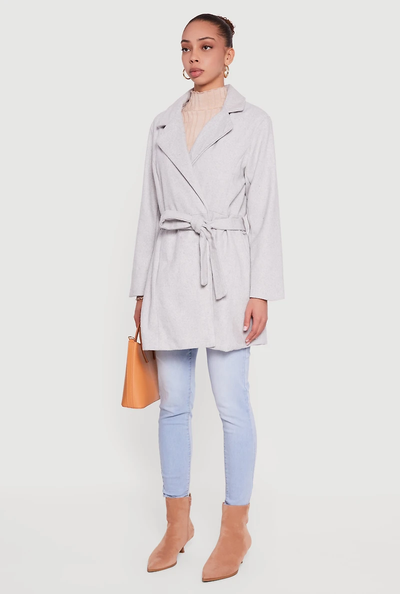 Wool Collared Wrap Coat