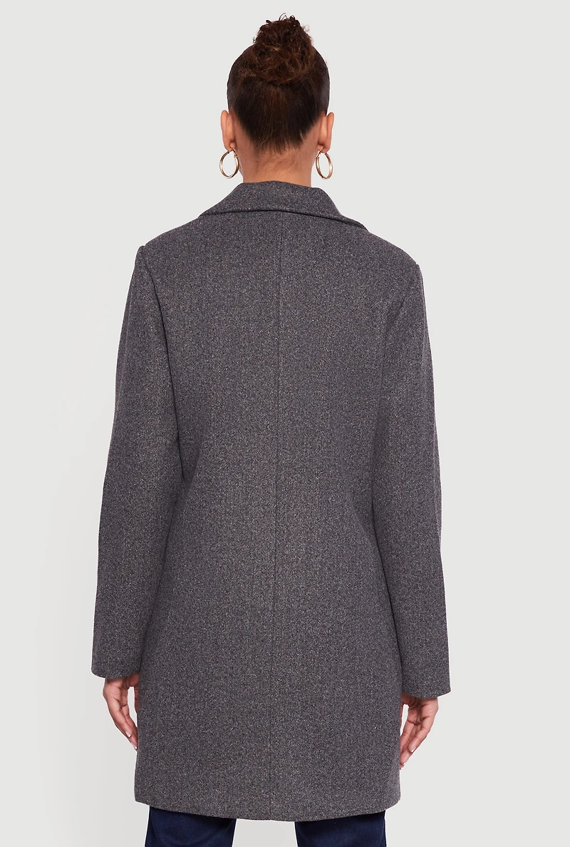 Long Sleeve Collared Double Breasted Trench Coat