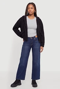 Slant Pocket Zip Front Hooded Bomber Jacket