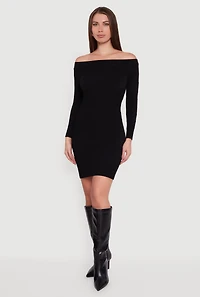 Long Sleeve Off The Shoulder Mini Dress