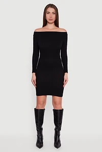 Long Sleeve Off The Shoulder Mini Dress