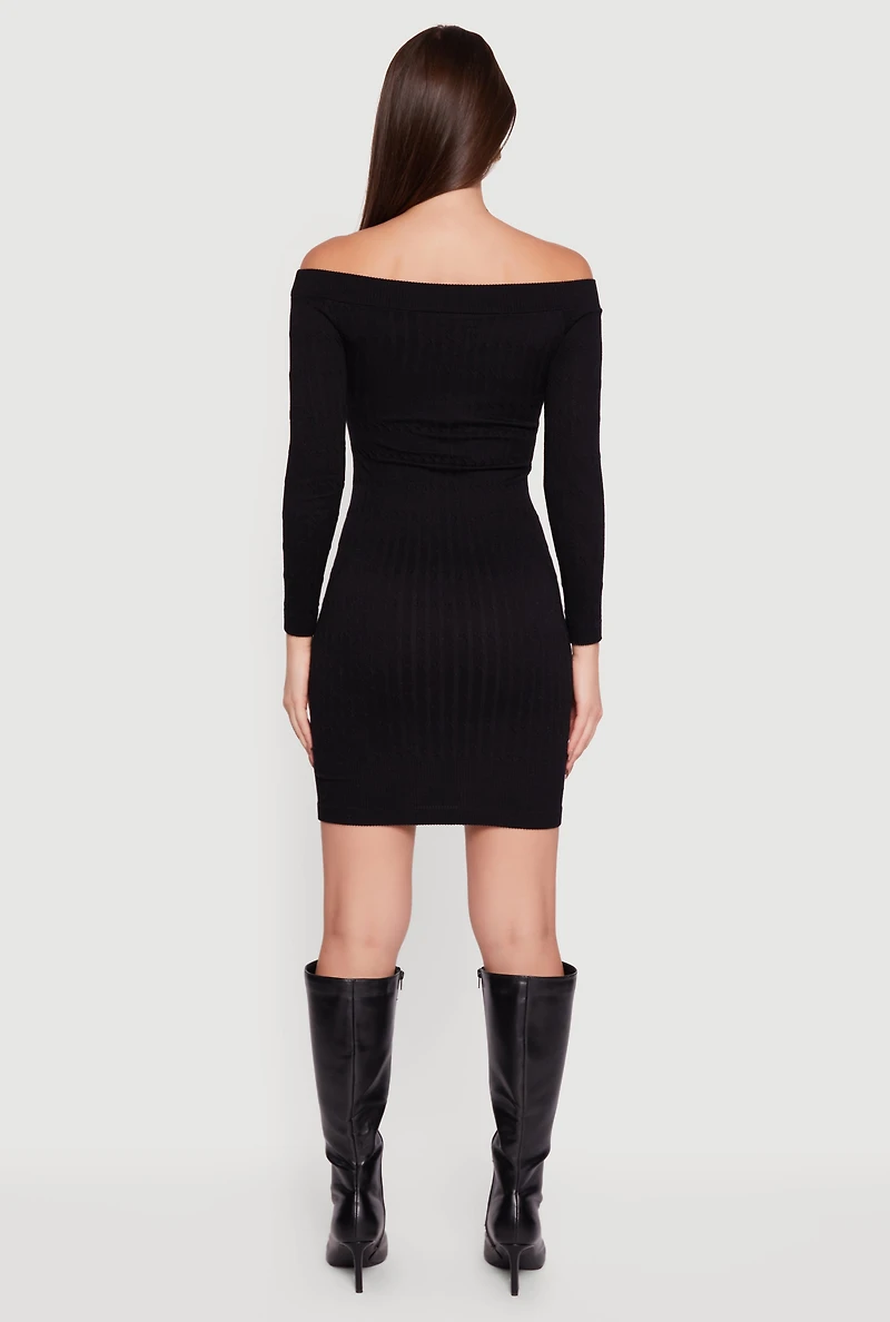 Long Sleeve Off The Shoulder Mini Dress