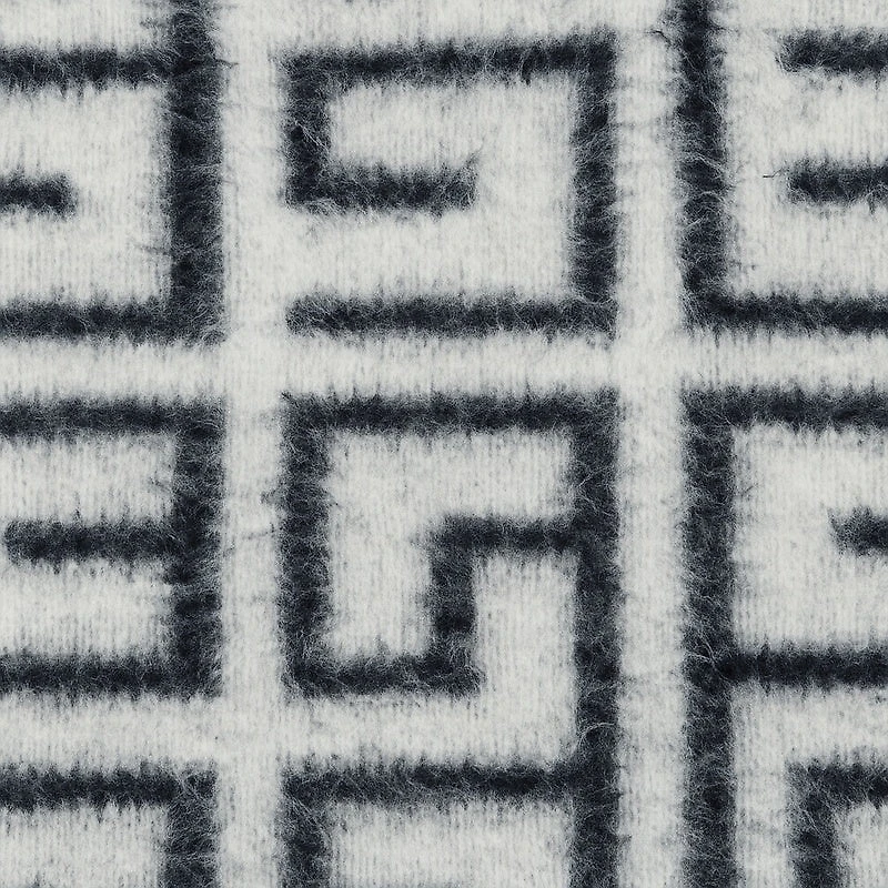 Geometric Eyelash Knit Sleeveless Mock Neck Sweater Dress