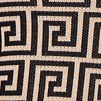 Greek Key Belted Front Long Sleeve Sweater Dress