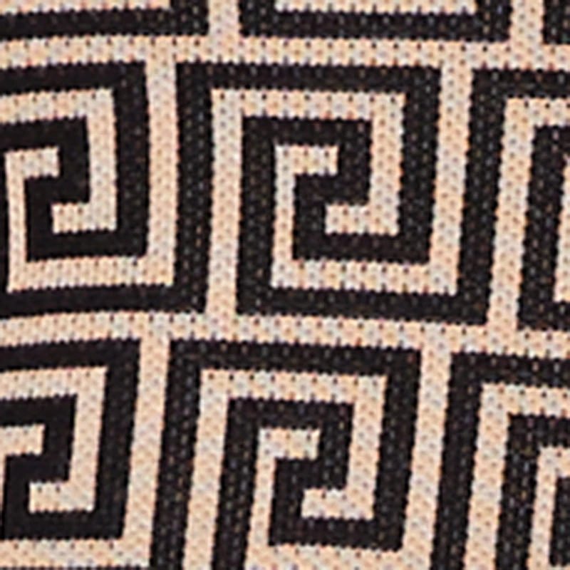 Greek Key Belted Front Long Sleeve Sweater Dress