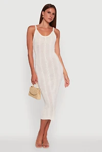 Trendy Cable Knit Sleeveless Maxi Dress