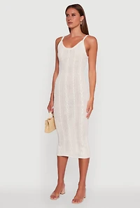 Trendy Cable Knit Sleeveless Maxi Dress