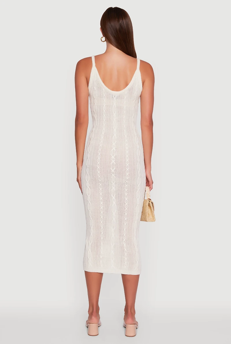 Trendy Cable Knit Sleeveless Maxi Dress