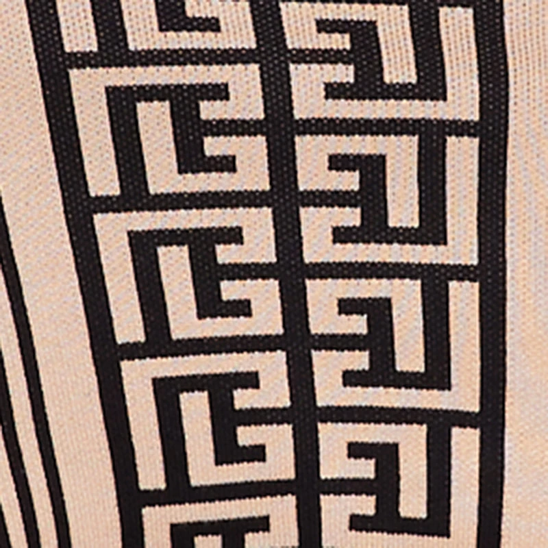 Sleeveless Striped Greek Key Polo Sweater Dress